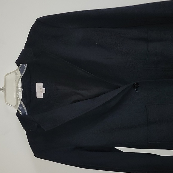 Loft Single Button Sweater Blazer Black Stretch Women's size 4 Gold Hardware - Picture 2 of 11